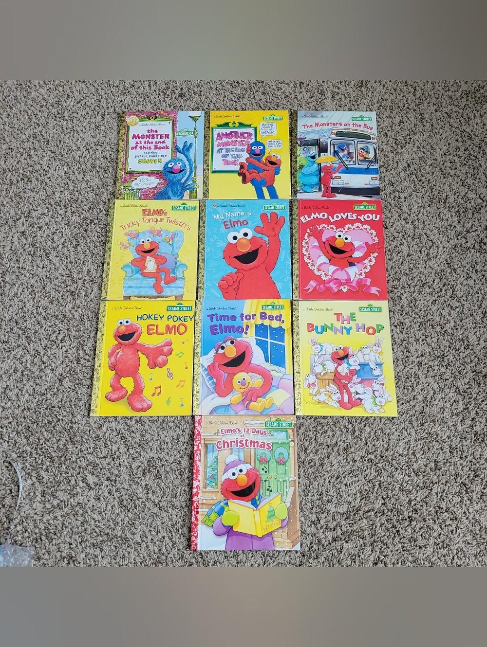 Little Golden Books Sesame Street Elmo 10 Book Bundle Lot Set